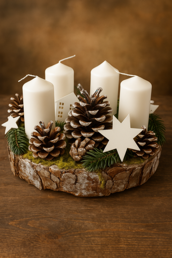 Adventní věnec Zimní Bělost