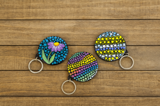 Klíčenka se zrcátkem - ručně malovaný design