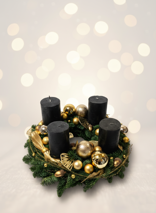 Adventní věnec Luxusní elegance - Svíčky: Bez svíček