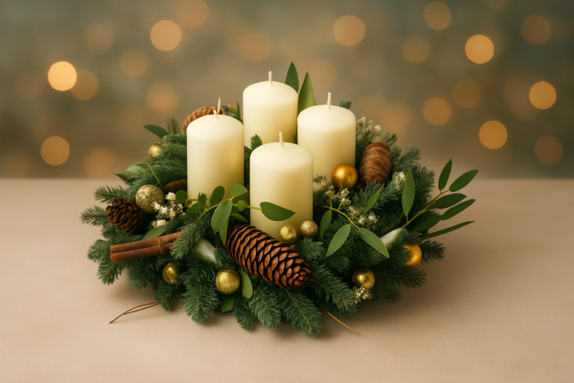 Adventní věnec Skořice a Zlato