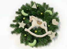 Vánoční závěsný věnec Retro Koník