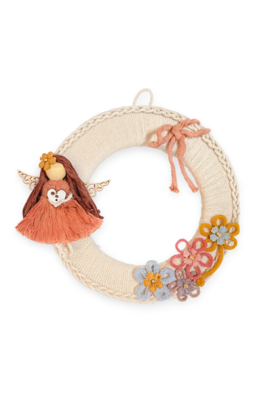 Věnec víla jara - krémový se srdcem