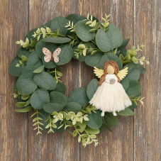 Věnec Zelený sen – s andílkem nebo domečkem