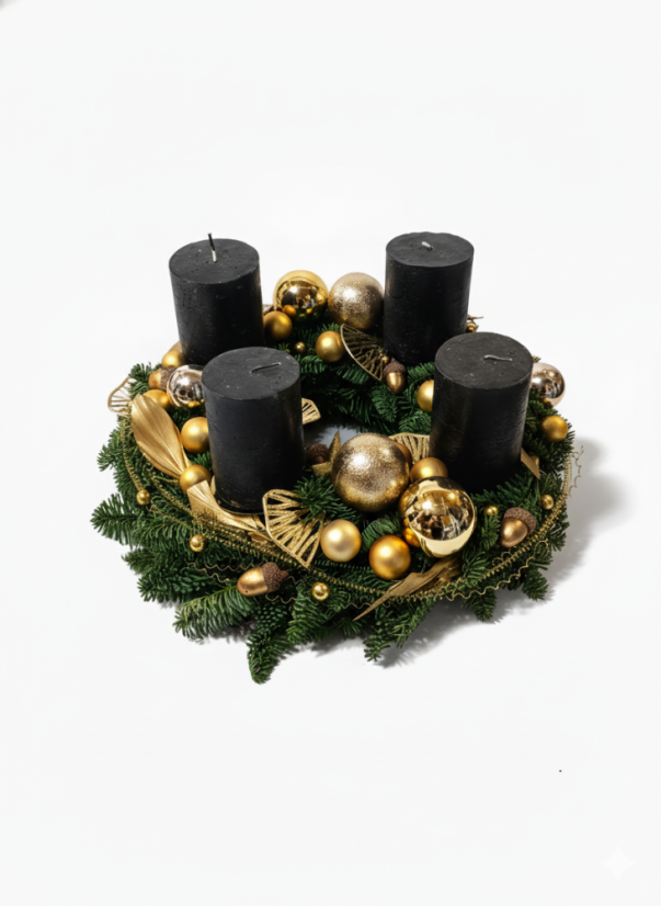 Adventní věnec Luxusní elegance - Svíčky: Bez svíček
