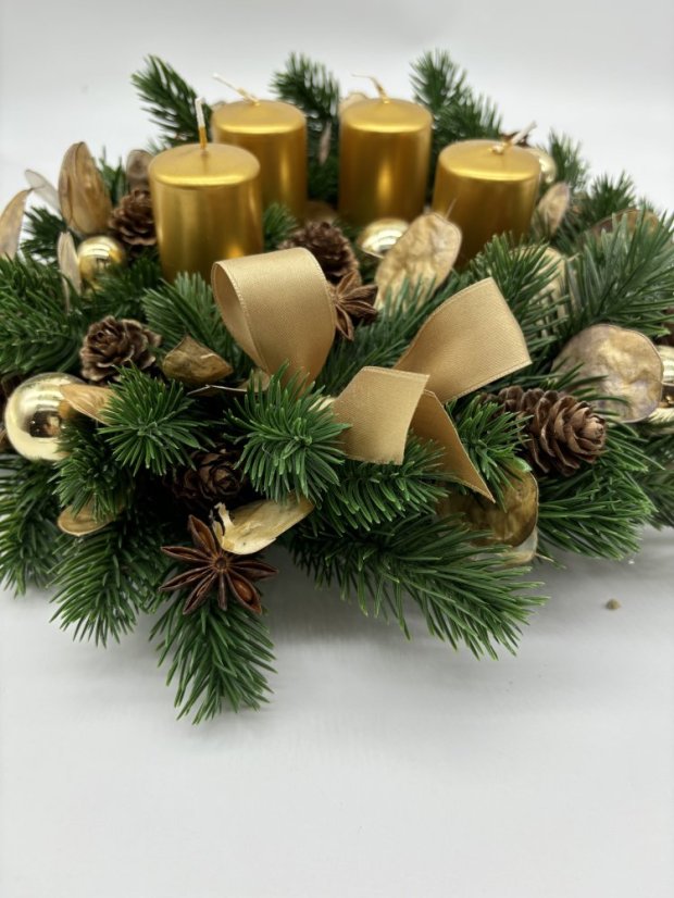 Adventní věnec - Zlaté Vánoce