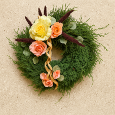 Smuteční věnec - Srdce v květech