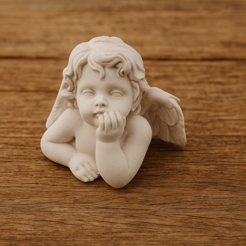 Andílek zamyšlený sádrový