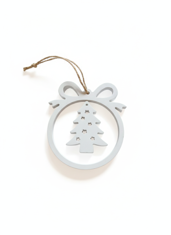 Závěsná ozdoba – Vánoční koule s motivem (Strom/Hvězda)