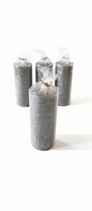 Exkluzivní Sada Třpytivých Adventních Svíček - Barva: Černá